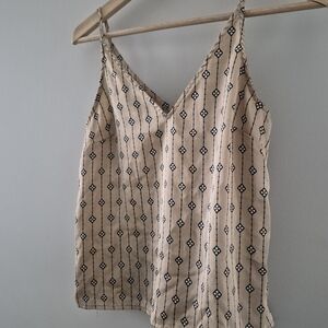 Dynamite Beige and Black Patterned Camisole